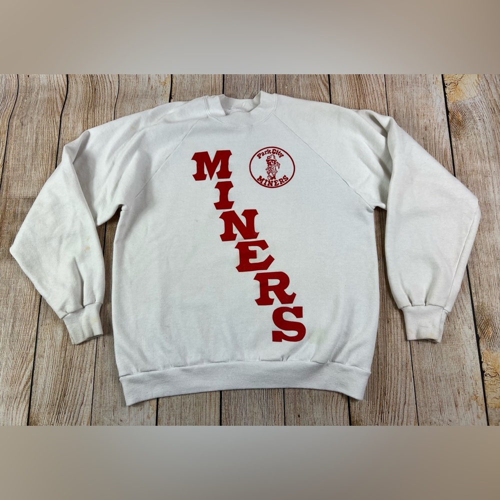 Vintage Park City Miners Utah Crewneck Sweatshirt Size Large Made In USA